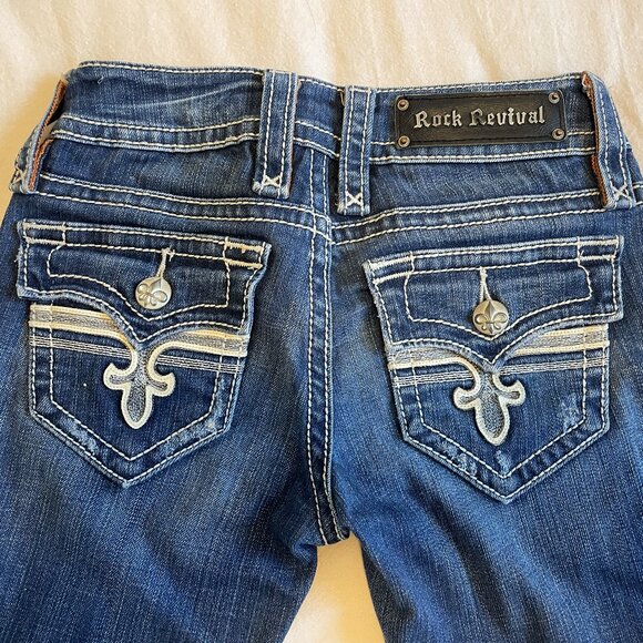 Rock Revival Tori Straight Leg Jeans Size 25 - Picture 6 of 8